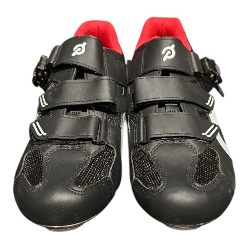 Peloton Cycling Sneakers Size 44 US Men's 10.5 Cleats Black Red - Picture 4 of 9